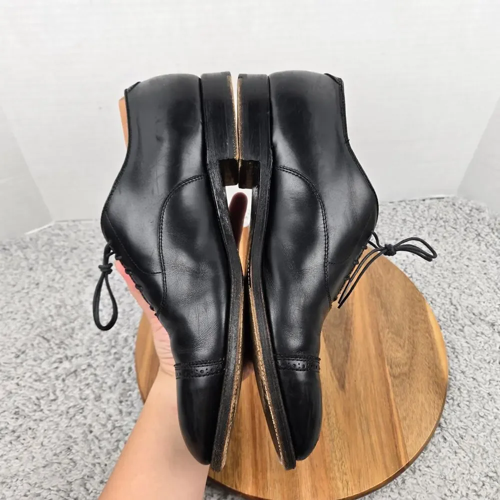 Alden Mens 11.5D 901 Cap Toe Black Leather Business Casual Oxford Dress Shoe